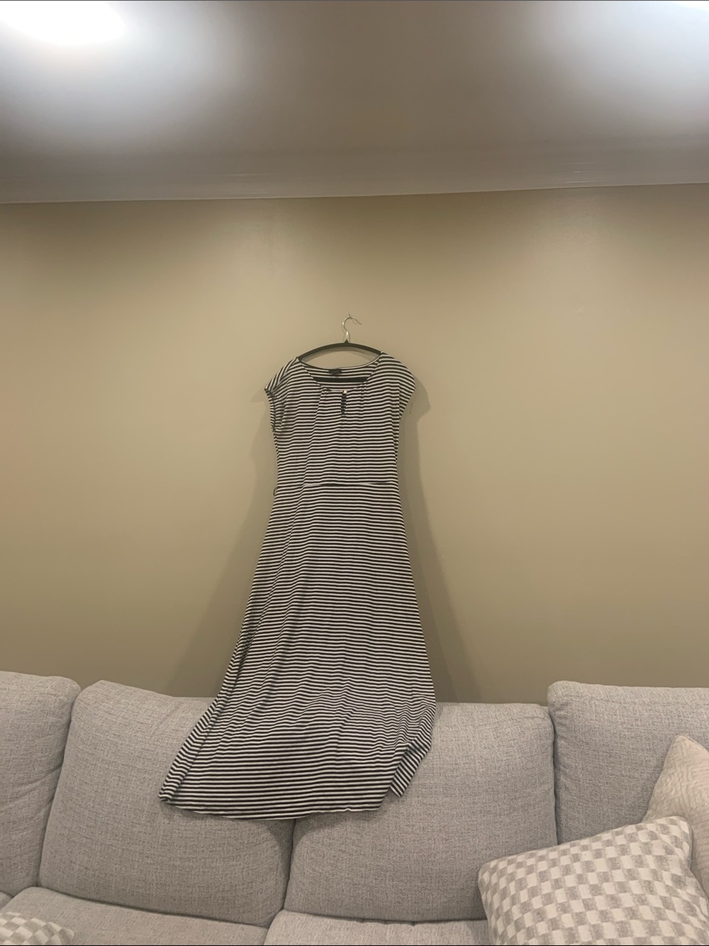 Talbots Black and White Striped Maxi Dress